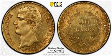 AN XI-A (1802) 40 Fr Gad-1080 Sans Olive AU58