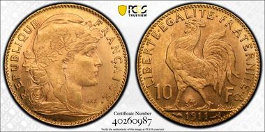 1911 10 Fr Gad-1017 F-509 MS64