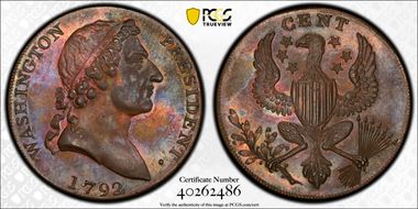 1792 Cent Washington, Roman Head PR65BN