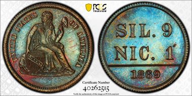 1869 10C J-715 PR66+ BN