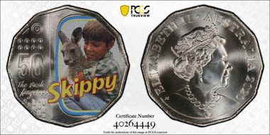 2020 50C Skippy-The Bush Kangaroo Colorized MS69