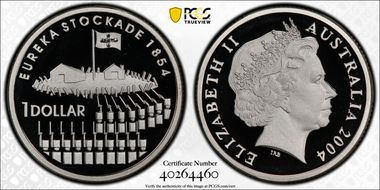 2004 $1 Eureka Stockade Silver PR69DCAM
