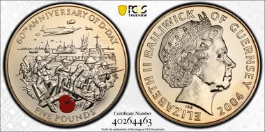 2004 £5 D-Day 60th Anniversary British Troops Storming Ashore MS66