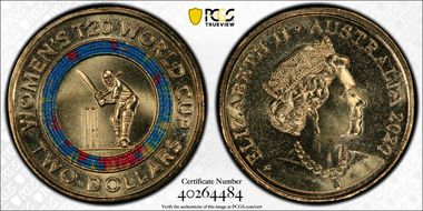 2020 $2 Women's T20 World Cup Colorized MS67