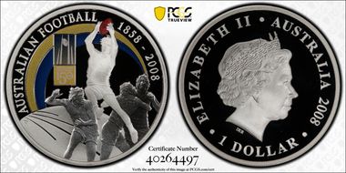 2008-P $1 150 Years Football Ag PR69DCAM