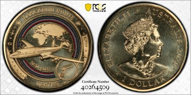 2020 $1 Qantas Centenary Kangaroo Route MS68