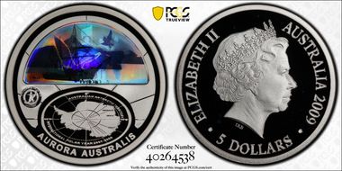 2009 $5 Aurora Australis PR68DCAM