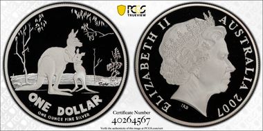 2007 $1 Kangaroo Ag-Rolf Harris Ag PR69DCAM