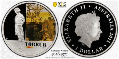 2011-P $1 Tobruk PR70DCAM