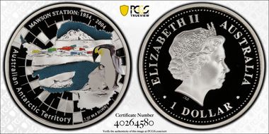 2004-P $1 Mawson Station Antarctic Territory PR69DCAM