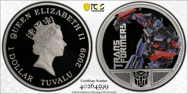 2009-P $1 Optimus Prime Colorized PR68DCAM