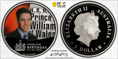 2003-P $1 Prince William 21st Birthday PR70DCAM