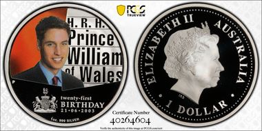 2003-P $1 Prince William 21st Birthday PR70DCAM