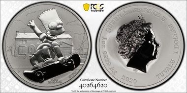 2020-P $1 Bart Simpson MS69