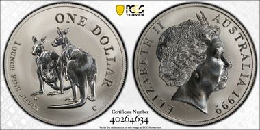 1999-C $1 Kangaroo Ag MS69