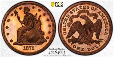 1871 $1 J-1138c PR66RD