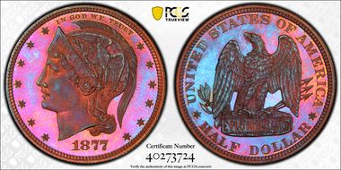 1877 50C J-1531 PR67+ RB