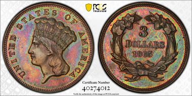 1865 $3 J-441 PR64BN