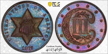 1872 3C J-1187 PR67BN