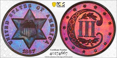 1867 3C J-560 PR66+ RB