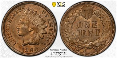 1890 1C J-1758 MS64+