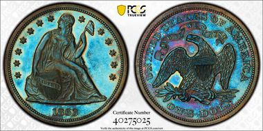 1863 $1 J-346 PR64BN