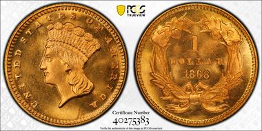 1868 G$1 MS67