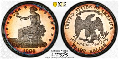 1880 T$1 Trade PR67+ CAM