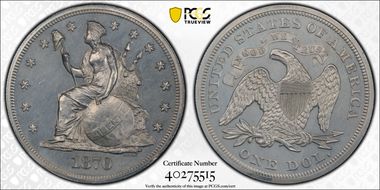1870 $1 J-1018 PR65