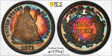 1871 H10C PR67+ CAM