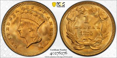 1874 G$1 MS68+