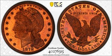 1878 $10 J-1580 PR66+ RB