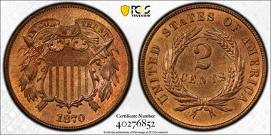 1870 2C MS65+ RD