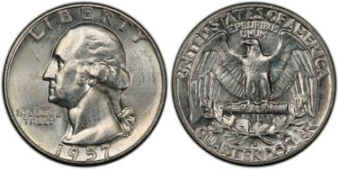1957-D 25C Misplaced MM FS-501 MS63