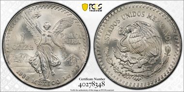 1988-Mo Onza Libertad Ag MS66