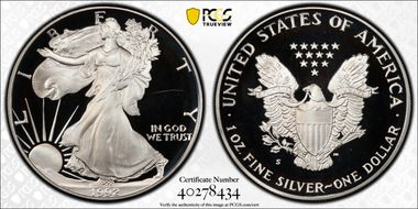 1992-S $1 Silver Eagle PR67DCAM