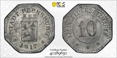 1917 10 Pfg Funck-131.3 Flensburg MS63