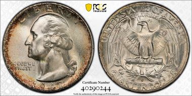 1947-S 25C MS67+