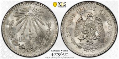 1940-M Peso KM-455  Ag MS67