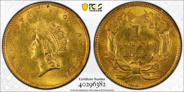 1854 G$1 Type 2 MS62