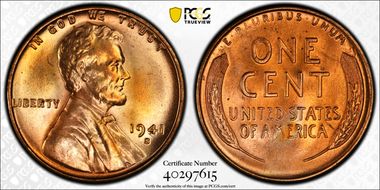 1941-S 1C MS67RD