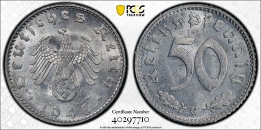 1943-G 50 Pfg J-372 MS63