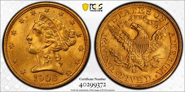 1906-D $5 MS63