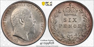 1904 6D S-3983 MS62