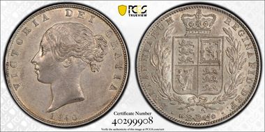 1840 1/2 Cr S-3887 W.W. incuse AU58