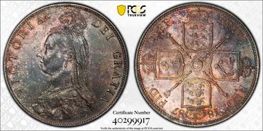 1887 Florin S-3925 Jubilee Head MS62