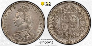 1888 1/2 Cr S-3924 AU58