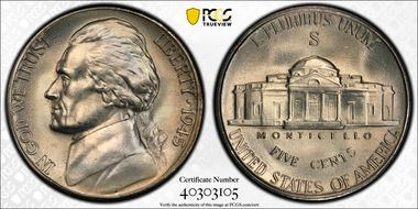 1945-S 5C MS66FS