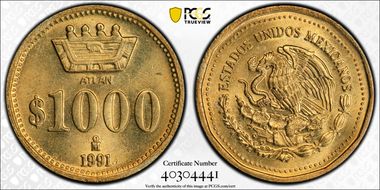 1991-Mo P1000 P KM-Pn249 Al-Br, ATLAN MS66