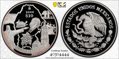 2006-Mo 10 Peso Coahuila de Zaragoza KM-780  Ag PR69DCAM